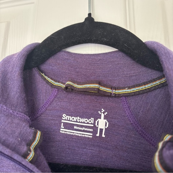 Smartwool Women's Purple Wool Quarter Zip Top Size Large - Picture 2 of 8